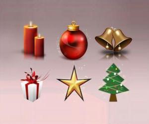 puzzel Diverse kerst ornamenten