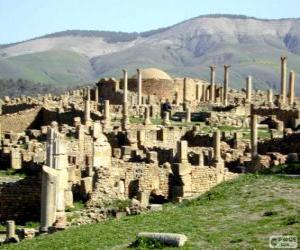 puzzel Djémila het beste bewaard Berbero-Romeinse ruines in Noord-Afrika, Algerije