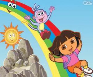 puzzel Dora, Boots en de regenboog