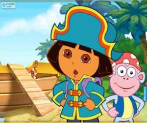 puzzel Dora de explorer, de Piraat kapitein