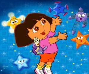 puzzel Dora spelen met een aantal sterren