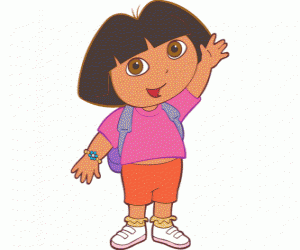 puzzel Dora the Explorer, met een roze shirt