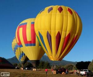 puzzel Drie ballonnen klaar om te vliegen