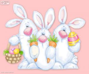 puzzel Drie Pasen konijnen