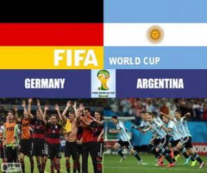 puzzel Duitsland vs Argentinië. Finale van de FIFA Wereldkampioenschap voetbal Brazilië 2014
