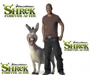 puzzel Eddie Murphy geeft de stem van Donkey, in de nieuwste film Shrek Forever Na