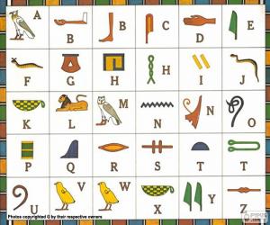 puzzel Egyptisch alfabet