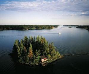 puzzel Eiland in de Oostzee, Finland