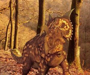 puzzel Einiosaurus is een dinosaurus alleen Montana, USA
