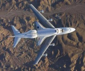 puzzel Endevor Space Shuttle die op een 747