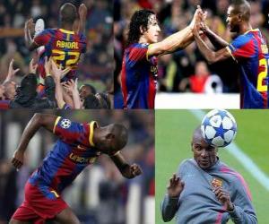 puzzel Eric Abidal keert terug om te spelen na een tumor operatie