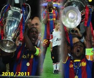 puzzel Eric Abidal verzamelen als kapitein Cup, Champions League 2010-2011
