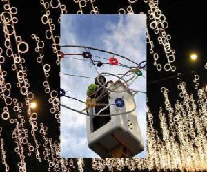 puzzel exploitant plaatsen sier kerstverlichting