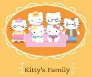 puzzel Familie Hello Kitty's