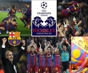 puzzel FC Barcelona gekwalificeerd voor de finale van de UEFA Champions League 2010-11