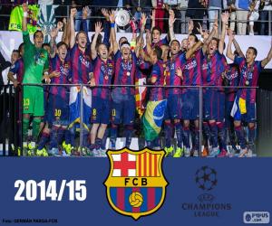 puzzel FC Barcelona kampioen Champions League 14-15