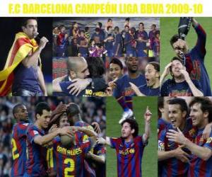 puzzel FC Barcelona Kampioen League BBVA 2009-2010