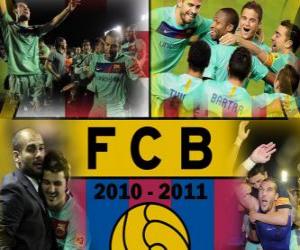 puzzel FC Barcelona Kampioen League BBVA 2010 - 2011