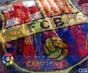 puzzel FC Barcelona, kampioen van 2015-2016