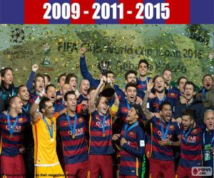 puzzel FC Barcelona, wereldkampioenschap voetbal clubs 15