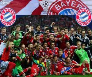 puzzel FC Bayern München, kampioen van de UEFA Champions League 2012–13