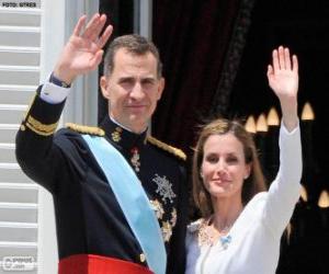 puzzel Felipe en Leticia nieuwe koningen van Spanje (2014)