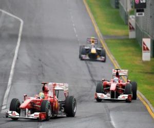 puzzel Felipe Massa, Fernando Alonso - Ferrari - Melbourne 2010