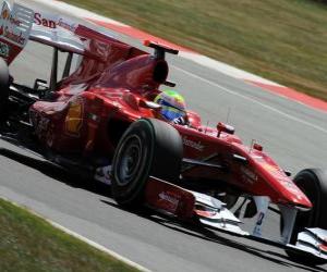 puzzel Felipe Massa - Ferrari - Silverstone 2010