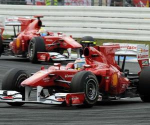 puzzel Fernando Alonso, Felipe Massa, Hockenheim, de Duitse Grand Prix (2010)