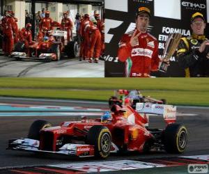 puzzel Fernando Alonso - Ferrari - 2012 Abu Dhabi Grand Prix, 2 nd ingedeeld