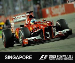 puzzel Fernando Alonso - Ferrari - 2013 Singapore Grand Prix, 2º ingedeeld