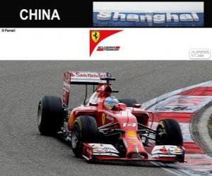 puzzel Fernando Alonso - Ferrari - Grand Prize van de China 2014, 3e ingedeeld