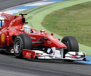 puzzel Fernando Alonso - Ferrari - Hockenheimring 2010