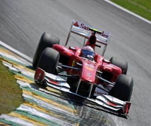 puzzel Fernando Alonso - Ferrari - Interlagos 2010