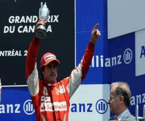 puzzel Fernando Alonso - Ferrari - Montreal, 2010 (staat op de 3e)