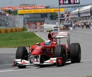 puzzel Fernando Alonso - Ferrari - Montreal 2010