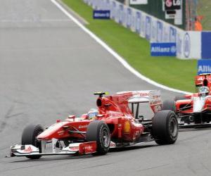puzzel Fernando Alonso - Ferrari - Spa-Francorchamps 2010