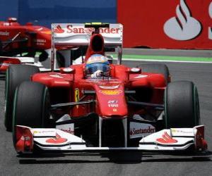 puzzel Fernando Alonso - Ferrari - Valencia 2010