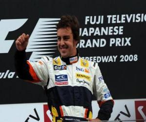 puzzel Fernando Alonso in het podium