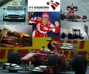 puzzel Fernando Alonso viert zijn overwinning in de Zuid-Koreaanse Grand Prix (2010)