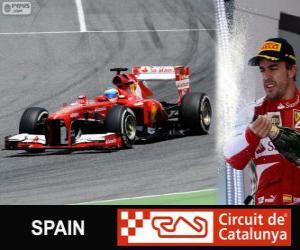 puzzel Fernando Alonso viert zijn overwinning in de Grand Prix van Spanje 2013