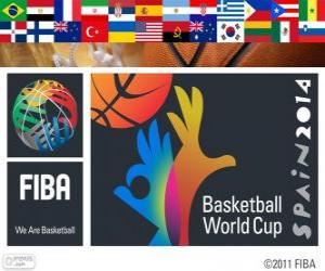 puzzel FIBA Wereldkampioenschap basketbal 2014. FIBA kampioenschap gehost door Spanje