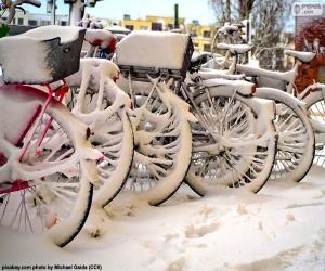 puzzel Fietsen in de winter