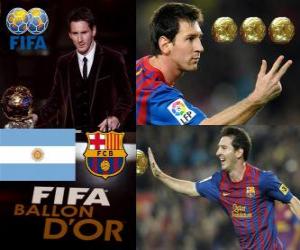 puzzel FIFA Ballon d'Or 2011 winnaar Lionel Messi