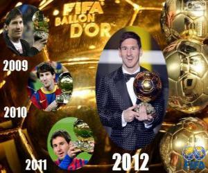 puzzel FIFA Ballon d'Or 2012 winnaar Lionel Messi