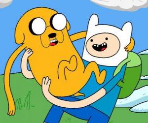 puzzel Finn en Jake, de belangrijkste protagonisten van Tijd voor Avontuur, Adventure Time