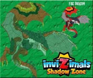 puzzel Fire Dragon. Invizimals Shadow Zone. De draken die vuur gooien uit hun mond hebben gevreesd sinds oude tijd