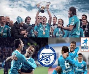 puzzel FK Zenit Sint-Petersburg, kampioen van de Russische Football League, Premjer-Liga 2011-2012