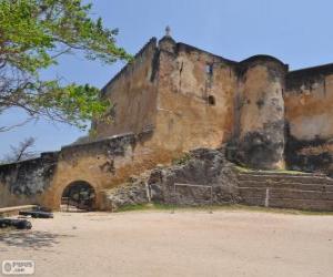 puzzel Fort Jesus, portugese fort gelegen in Mombasa (Kenia)