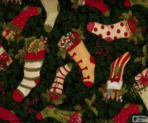 puzzel Foto van Kerstmis kousen en laarzen